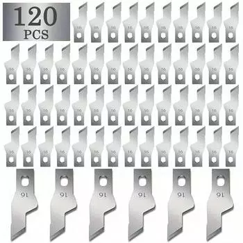 120 шт. гравировальные лезвия SK5, углеродистая сталь #16, запасные части для лезвий, сменные лезвия для ремесленных ножей с футляром для хранения для рукоделия, хобби 120pcs