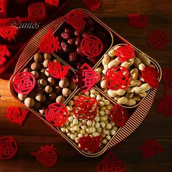 120 шт. Китайские новогодние наклейки, неклейкие благословляющие иероглифы, наклейки с пожеланиями на лунный Новый год для весеннего фестиваля, декор двери F