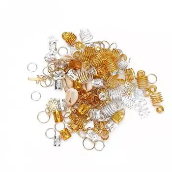 120 шт. Кольца для косичек, дреды, бусины, модные аксессуары для волос