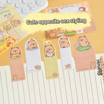 120 шт. липкая закладка Capybara, симпатичная записная книжка-меморанда Kapibala, маркеры для записей, классифицирующие наклейки, офисные школьные принадлежности