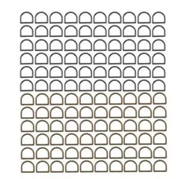 120 шт. металлических D-образных колец из бронзы и серебра, черного цинкового сплава, устойчивых к ржавчине, широко используемых D-образных колец для одежды