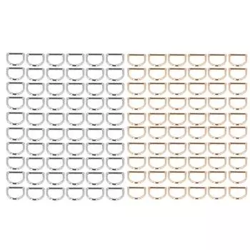 120 шт. металлических D-образных колец с прочной несущей способностью, бесшовный интерфейс, цинковый сплав, золото, серебро, D-образная пряжка, зажимы