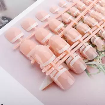 120 шт., накладные французские ногти на ногах с клеем, съемные квадратные короткие абзацы, телесного цвета, модный маникюр, накладные ногти на ногах, нажмите на