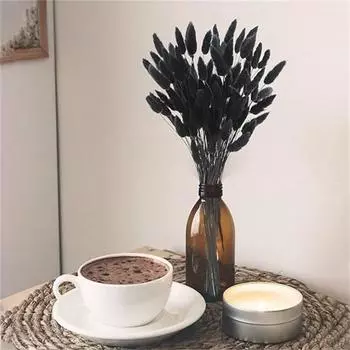 120 шт. натуральные сушеные заячьи хвосты, сушеные цветы, заячьи хвосты, трава 60 см, заяц-лагурус оватус, трава для поделок, свадебных вечеринок, домашнего декора стола белый