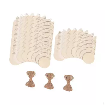 120 шт. незаконченных деревянных вырезов, деревянных срезов для покраски, елочных украшений, подвесок для