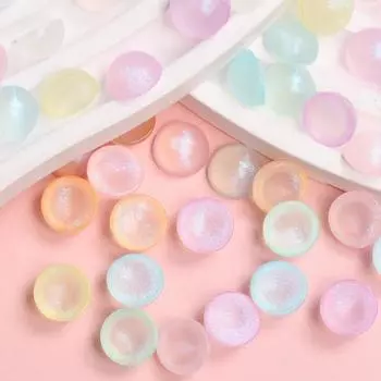 120 шт полукруглые круглые ювелирные аксессуары своими руками без пор модные макаронные цветные патчи 10 мм/12 мм тонкие мерцающие бусины акриловый браслет изготовление ожерелья 10mm разноцветный