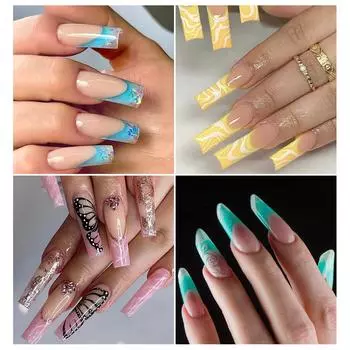 120 шт. прозрачная система полного покрытия двойных ногтей форма УФ-гель акриловый нейл-арт форма искусственные ногти со шкалой для наращивания 17