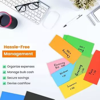 120 шт. Самоклеящиеся конверты Бюджетные конверты для экономии денег Органайзер для денег Упаковка Подарки Цветная гуммированная бумага Вызов Главная