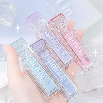 120 шт./трубка, эстетическая прозрачная глазурь для губ, градиентный цвет, липкая записка, милая записная книжка для девочек, индексная полоска, наклейка для заметок