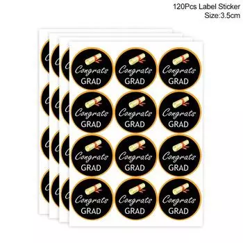 120 шт. выпускных наклеек, этикетка для запечатывания поздравлений с выпускным 2024, принадлежности для выпускного, конверты, пакеты для выпечки, подарочные коробки, украшения