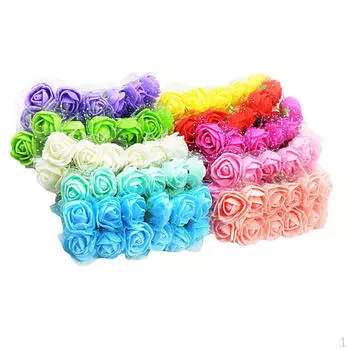 120 штук Голова 25 мм Искусственная Свадебная Невеста Букет ПЭ Пена Головы Роз Декор Гирлянда Венки Волосы