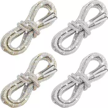 120 см/47,2 дюйма, шнурки для обуви со стразами, блестящая веревка с блестками, блестящая толстовка со стразами, блестящая веревка для кроссовок, спортивные штаны 1pc/ 120cm белый