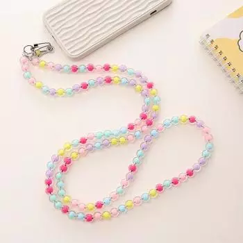 120 см бусины анти-потеря телефон цепочка шейный ремешок длинная цепочка через плечо сотовый телефон шнур веревка аксессуары подарки на открытом воздухе разноцветный