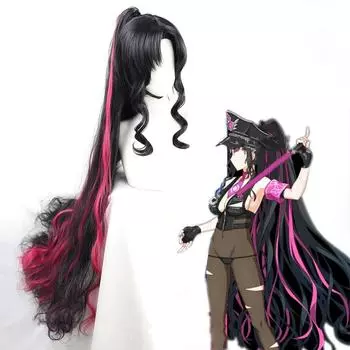 120 см FGO Sesshouin Kiara Косплей Парик Fate Grand Order Черный Фиолетовый Смешанные Волнистые Синтетические Волосы Хэллоуин Карнавальные Парики 120cm чёрный