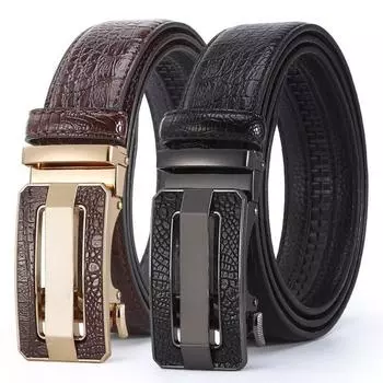120 см мужской ремень из искусственной кожи, ремни, мужские кожаные модные ремни с автоматической пряжкой чёрный