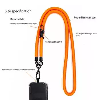 120 см телефонный шнур регулируемый уличный универсальный чехол через плечо карта шейный шнур клипса повесить анти-потеряющийся ремешок на запястье чёрный