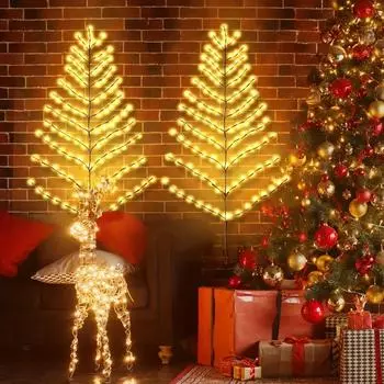 120 светодиодных лампочек на ветке рождественской елки с питанием от USB, 8 режимов, сделай сам, праздничный домашний декор для гостиной, вечеринки, Дня благодарения, Рождества теплый белый