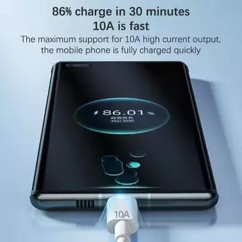 120 Вт 10 А USB-кабель типа C USB-кабель сверхбыстрой зарядки для мобильного телефона, кабель передачи данных