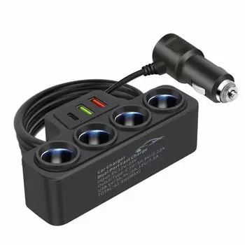 120 Вт 12 В 24 В автомобильный USB-адаптер для зарядки автомобильный адаптер зарядного устройства Fast PD для внедорожного вилочного погрузчика крана грузовика чёрный