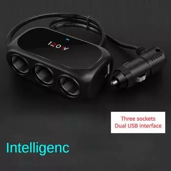 120 Вт 3 гнезда автомобильного прикуривателя разветвитель двойной USB светодиодный автомобильный быстрое зарядное устройство 12 В 24 В автомобильный зарядный адаптер для IPhone GPS Dashcam чёрный