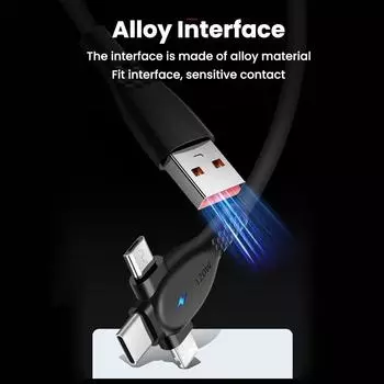 120 Вт 3 в 1 кабель для быстрой зарядки 2 в 1 USB Type C кабель для быстрой передачи данных для iPhone Huawei Xiaomi Samsung Android чёрный