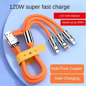 120 Вт 3 в 1 зарядный кабель выдвижной USB-зарядка 2,4 А быстрая зарядка для XiaoMi HuaWei Samsung портативный зарядный кабель Micro Type-C