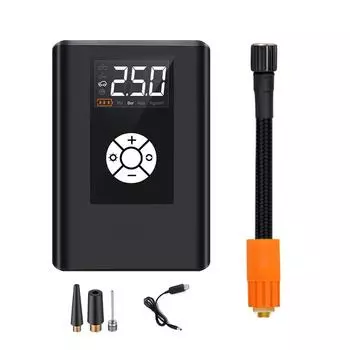 120 Вт, 40 л/мин, 2,5-дюймовый цифровой экран, беспроводной автомобильный воздушный насос, автомобильный воздушный насос для велосипедных шин чёрный
