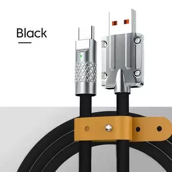 120 Вт 6A USB Type C кабель для быстрой зарядки жидкий силиконовый дата-кабель USB-кабель для быстрой зарядки для Xiaomi Huawei Samsung Pixel USB C провод 1m