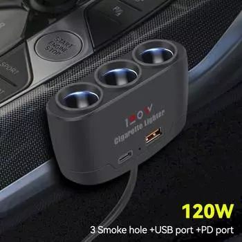 120 Вт автомобильный 3 в 1 двойной USB прикуриватель разветвитель зарядное устройство разъем для телефона адаптер питания DVR GPS видеорегистратор 12 В 24 В