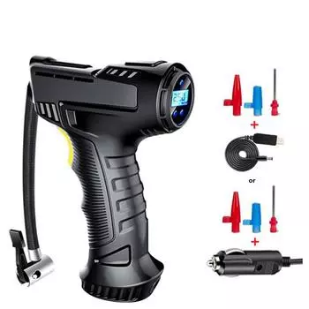 120 Вт автомобильный воздушный насос со светодиодной подсветкой проводной/беспроводной надувной компрессор для автомобильных шин цифровой для мячей для автомобиля и велосипеда