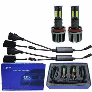 120 Вт H8 Белый 6000K Светодиодные кольца ангельские глазки Галогенные лампы для фар для BMW