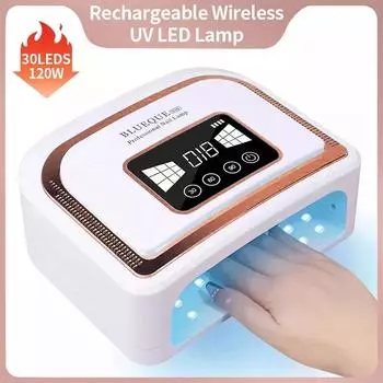 120 Вт перезаряжаемая лампа для ногтей со встроенным аккумулятором, беспроводная сушилка для ногтей, маникюрная машина, профессиональная лампа для завивки ногтей, лампа для завивки ногтей us