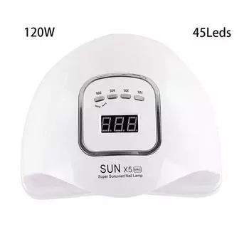 120 Вт Sun X5 Max 150 Вт УФ-светодиодная лампа для ногтей с сенсорным ЖК-дисплеем, отверждающий гель-лак для ногтей, маникюрный инструмент, 45 светодиодов, умная сушилка для ногтей EU белый
