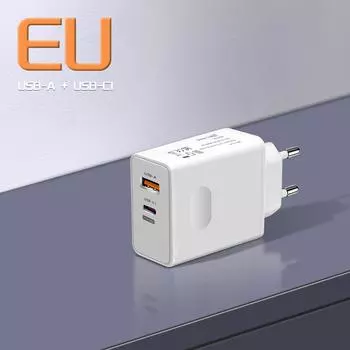 120 Вт сверхбыстрая зарядка флэш-зарядка европейского стандарта зарядное устройство для мобильных телефонов PD + USB полный протокол трансграничный универсальный адаптер P10A+C EU white (round leg)