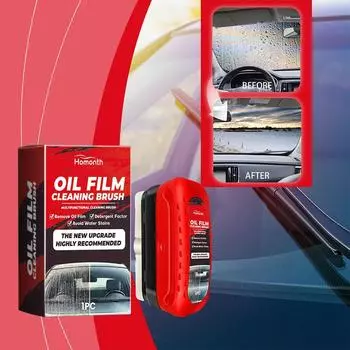 120ml Car Glass Cleaner Auto Glass Sponge Cleaning Brush Windshield Oil Film Cleaner Glass Polishing Agent Car Maintenance Brush