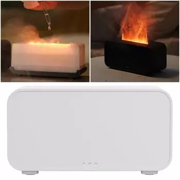 120ml Flame Air Aroma Diffuser Humidifier with 7 Colors Light Essential Oil Diffusers Aromatherapy Diffuser for Home Office Yoga белый