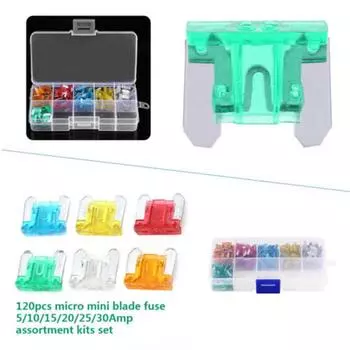 120pcs 5-30A Auto Car Truck Micro Mini Blade Fuse for Box Block Fuse Replacement Fuses CHINA