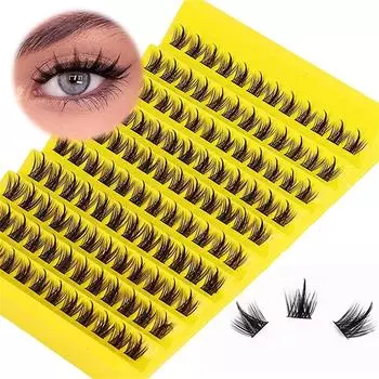 120 шт. DIY кластеры наращивание ресниц термоскрепленные сегментированные ресницы ласточкин хвост готовые веерные отдельные натуральные сегментированные ресницы 120duo