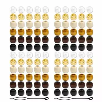 120Pcs DIY Crafts Braiding Beads Headwear Imitation Wood Bead Accessories Hair Jewelry 120Pcs