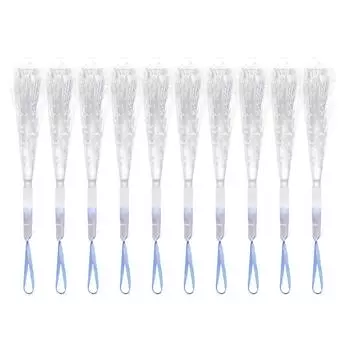 120Pcs Flashing Sticks White 3 Light Modes Radiationless Battery Powered LED Fiber Optic Wands for