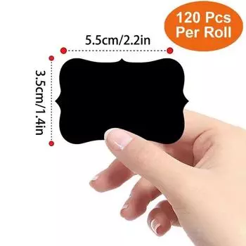 120Pcs/Roll 3 Styles Removable Blackboard Stickers With Erasable PenWaterproof Chalkboard Labels 1.4*2.2in for Home & Kitchen