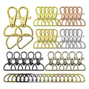 120 шт. кольцо для ключей с защелкой, вращающееся в форме буквы D, металлическое кольцо-крючок для ошейника для домашних животных, рюкзака, сумки