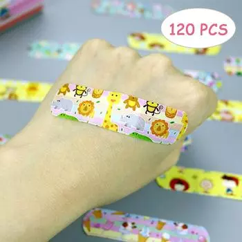 120PCS Waterproof Breathable Cartoon Band Aid Hemostasis Plasters Emergency