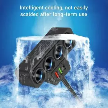 120w 4 In 1 3 Usb Car Charger Fast Charging Plug Adapter Splitter Charger 12v 24v Fast Plug H3s4