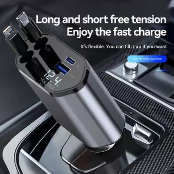 120W Car Charger Fast Charge One to Four Car Cigarette Lighter Plug 4 Port Car Charger Flash Charge Extension Cable Dropshipping