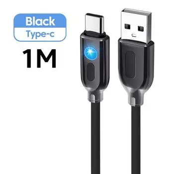 120W Charging Cable USB C Data Line New Type C Cable чёрный