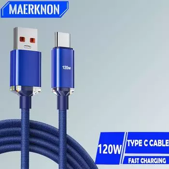 120W Type C Cable 6A USB C Charger Data Cord Fast Charging Quick Charge Line for Samsung S22 S21 S20 Xiaomi 11 10 Huawei P50 P60 0.25m