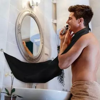 120x80 см мужской фартук для ванной комнаты, мужской черный фартук для бороды, фартук для бритья волос для мужчин, водонепроницаемая ткань с цветочным узором, защита для уборки дома белый