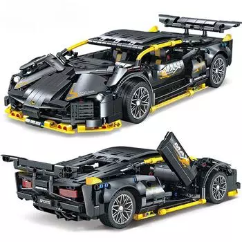 1229 шт. Технические черные строительные блоки Lamborghinied Sport Car, суперскоростные транспортные средства, сборные кирпичи, игрушки, подарки для детей, мальчиков