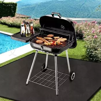 122/152/182x100 см коврик для гриля барбекю, огнестойкий, термостойкий, противоскользящий, для защиты пола, патио, газона, камина, очага S